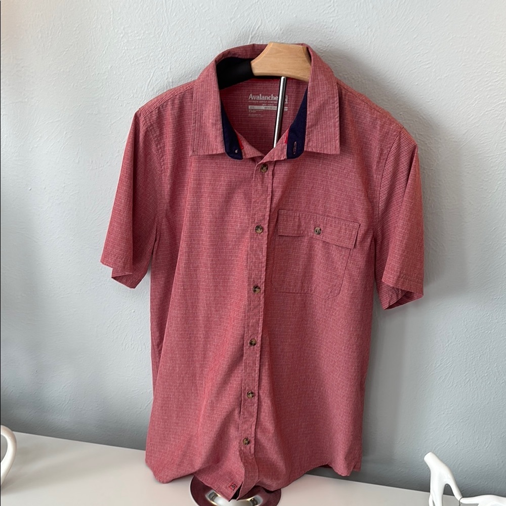 Avalanche Red Casual Button Down Shirt for Effortless Style